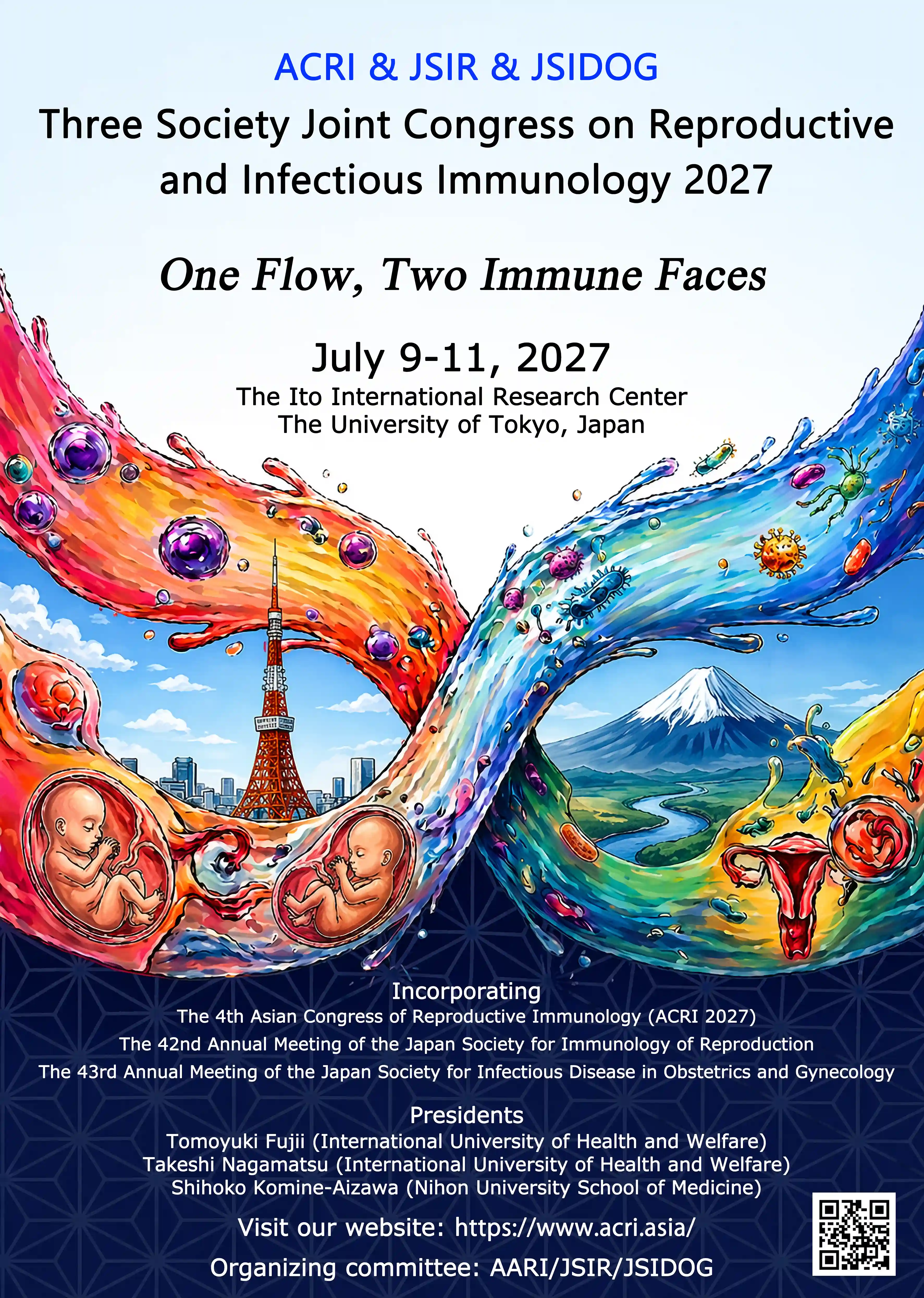 Three Society Joint Congress on Reproductive and Infectious Immunology 2027 — July 9-11, 2027, The Ito International Research Center, The University of Tokyo